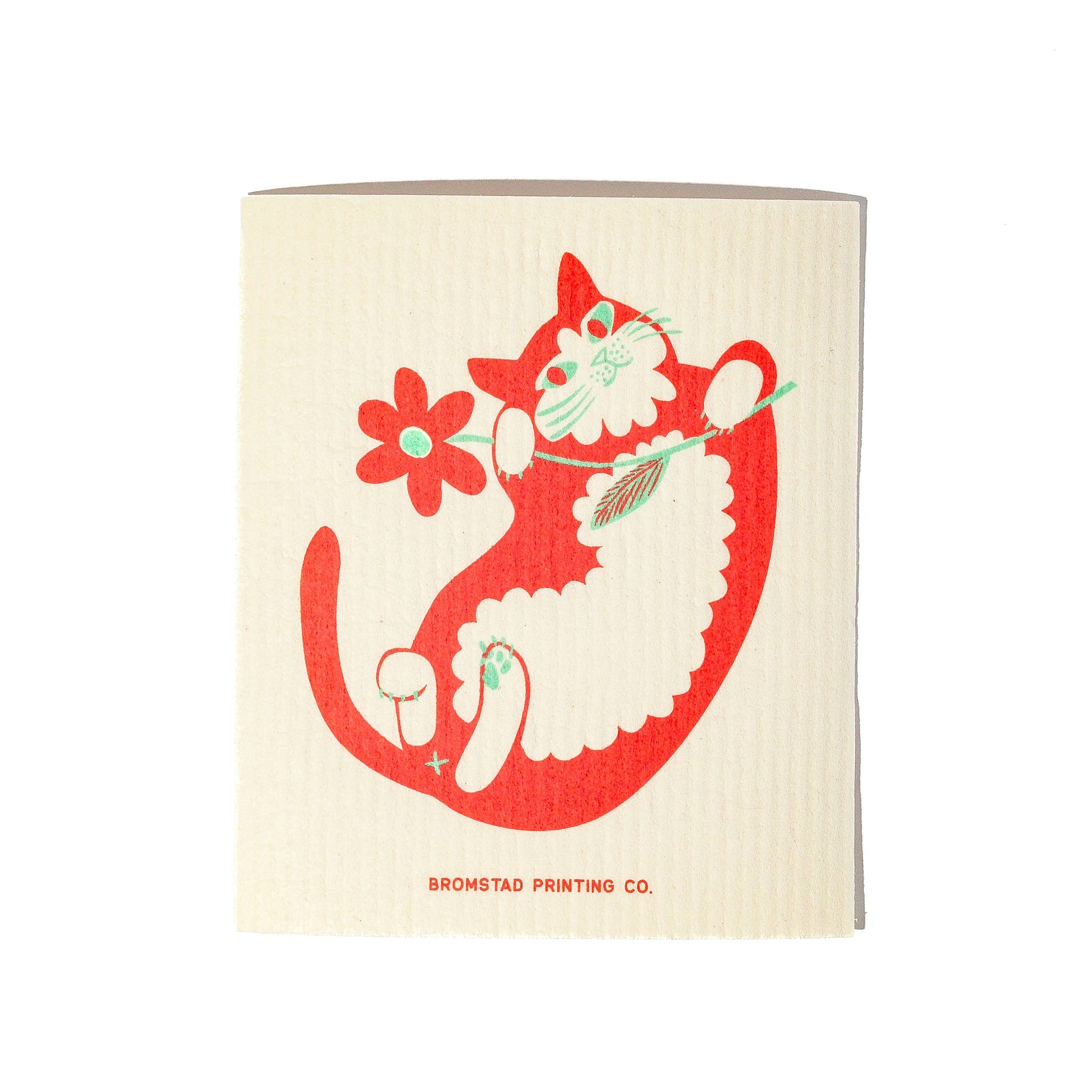 Flower Cat - Swedish Dishcloth