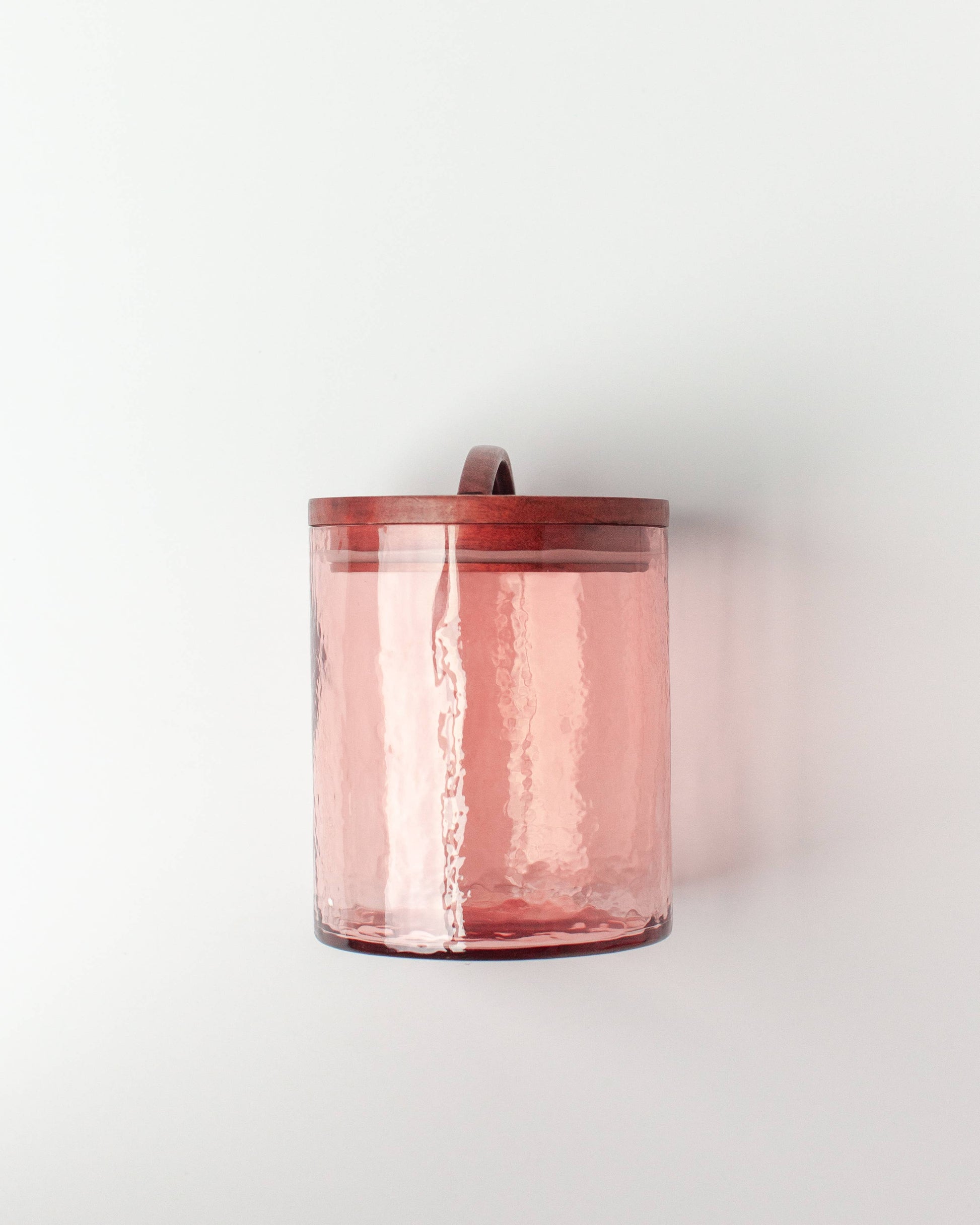 Handblown Hammered Glass Canisters: Blush / Medium