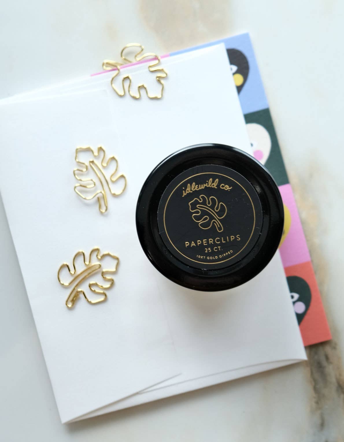 Gold Plated Paper Clips (Jar of 25) | Monstera