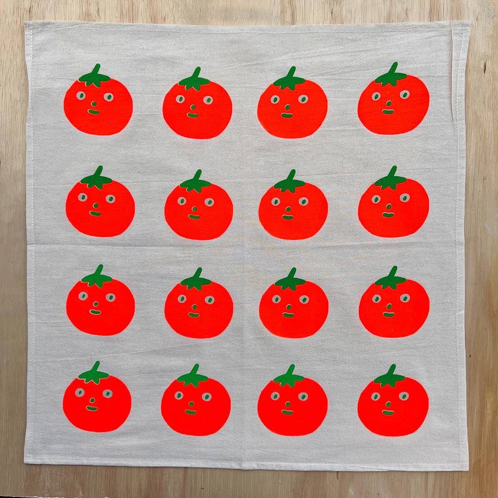 Tomato screenprinted tea towel