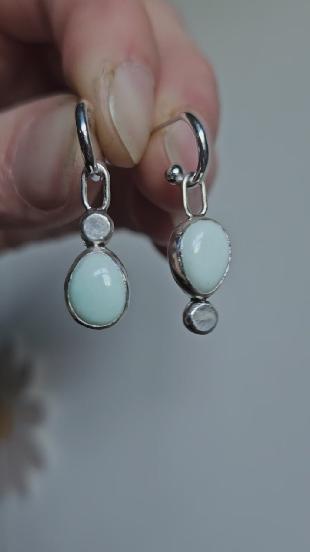 Paloma Variscite Charm Hoops