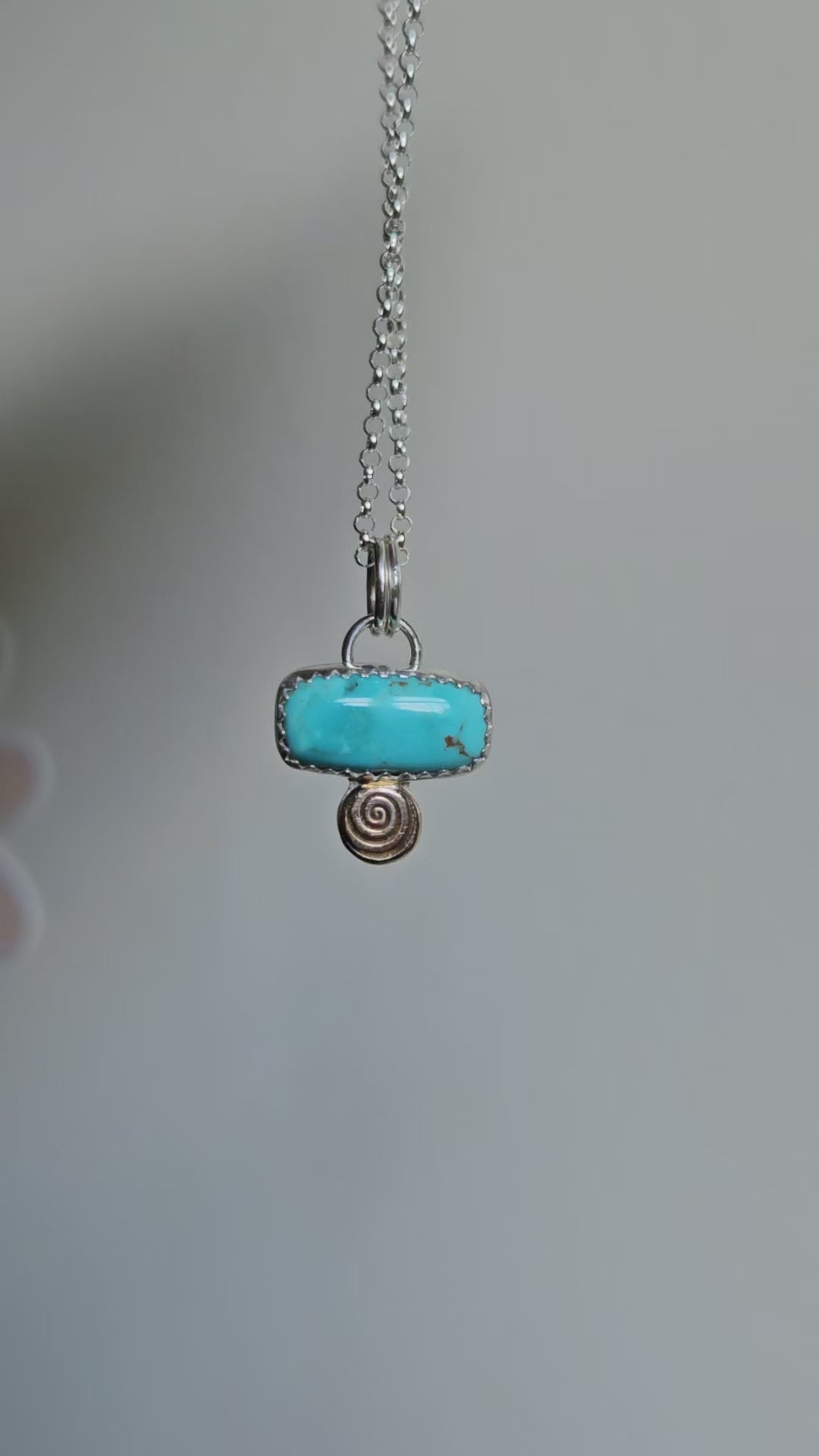 Solar Spiral Turquoise Necklace