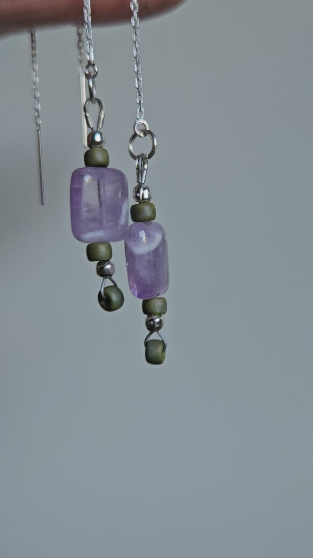 Amethyst Beaded Threaders
