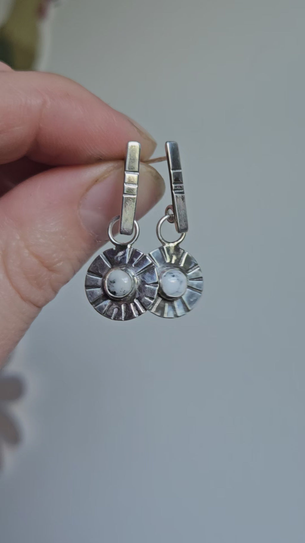 White Buffalo Burst Stud & Dangle Earrings